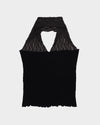 BASERANGE France organic cotton Nehru lace patchwork vest camisole BAS-TONT-LA-SP25-BLACK (BROWN)